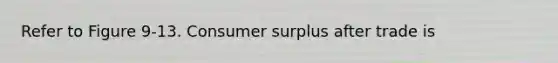 Refer to Figure 9-13. <a href='https://www.questionai.com/knowledge/k77rlOEdsf-consumer-surplus' class='anchor-knowledge'>consumer surplus</a> after trade is