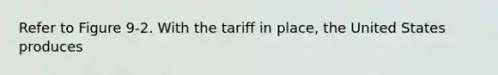 Refer to Figure 9-2. With the tariff in place, the United States produces