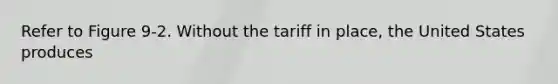 Refer to Figure 9-2. Without the tariff in place, the United States produces