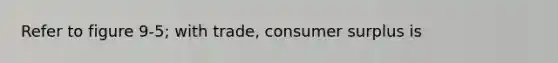 Refer to figure 9-5; with trade, consumer surplus is