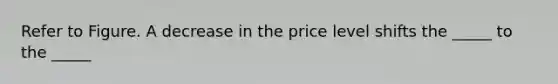 Refer to Figure. A decrease in the price level shifts the _____ to the _____