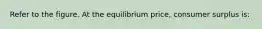 Refer to the figure. At the equilibrium price, consumer surplus is: