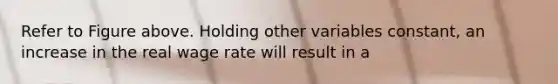 Refer to Figure above. Holding other variables constant, an increase in the real wage rate will result in a