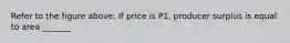 Refer to the figure above: If price is P1, producer surplus is equal to area _______