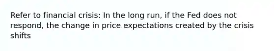 Refer to financial crisis: In the long run, if the Fed does not respond, the change in price expectations created by the crisis shifts