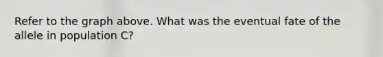 Refer to the graph above. What was the eventual fate of the allele in population C?