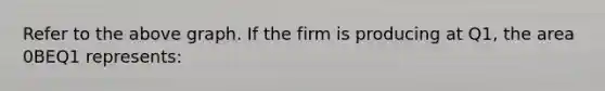 Refer to the above graph. If the firm is producing at Q1, the area 0BEQ1 represents: