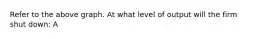 Refer to the above graph. At what level of output will the firm shut down: A