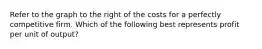 Refer to the graph to the right of the costs for a perfectly competitive firm. Which of the following best represents profit per unit of output?