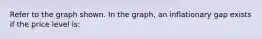 Refer to the graph shown. In the graph, an inflationary gap exists if the price level is: