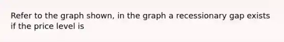 Refer to the graph shown, in the graph a recessionary gap exists if the price level is