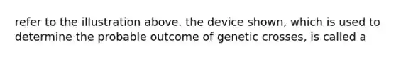 refer to the illustration above. the device shown, which is used to determine the probable outcome of genetic crosses, is called a