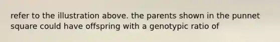 refer to the illustration above. the parents shown in the punnet square could have offspring with a genotypic ratio of