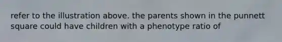 refer to the illustration above. the parents shown in the punnett square could have children with a phenotype ratio of