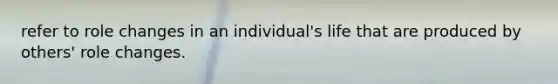 refer to role changes in an individual's life that are produced by others' role changes.