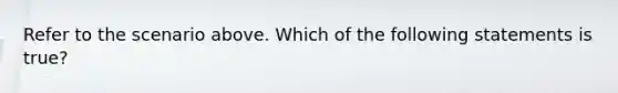 Refer to the scenario above. Which of the following statements is true?