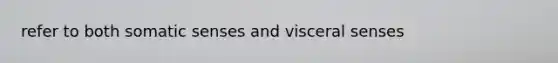 refer to both somatic senses and visceral senses