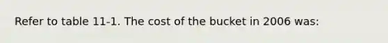 Refer to table 11-1. The cost of the bucket in 2006 was: