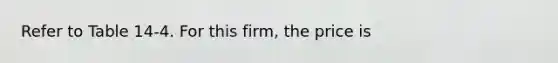 Refer to Table 14-4. For this firm, the price is