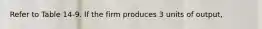 Refer to Table 14-9. If the firm produces 3 units of output,