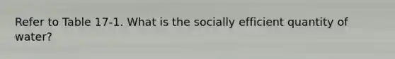 Refer to Table 17-1. What is the socially efficient quantity of water?