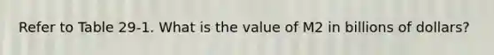 Refer to Table 29-1. What is the value of M2 in billions of dollars?