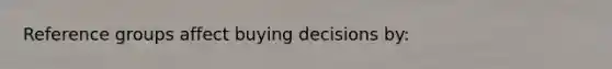 Reference groups affect buying decisions by: