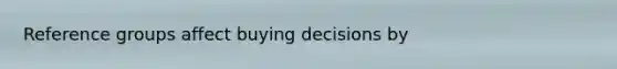 Reference groups affect buying decisions by
