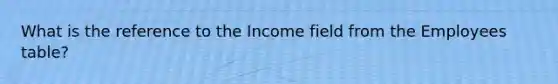 What is the reference to the Income field from the Employees table?