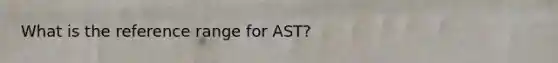 What is the reference range for AST?