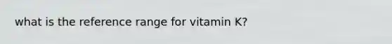 what is the reference range for vitamin K?