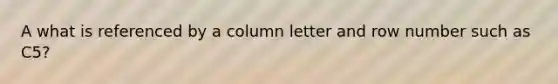 A what is referenced by a column letter and row number such as C5?