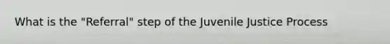 What is the "Referral" step of the Juvenile Justice Process