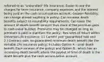 referred to as "unbundled" life insurance; Easier to see the charges for term insurance, company expenses and the interest being paid on the cash accumulation account; Greater flexibility; can change almost anything in policy; Can increase death benefits subject to insurability requirements; Can lower the amount of death benefit amount thus more of the premium goes to cash-value buildup; Premiums may be changed as long as premium is paid to maintain the policy; Two rates of return within Universal Life Insurance: 1.) Current year guaranteed rate and 2.) Contract rate; no guaranteed minimum death benefit like the Variable Life Insurance policy; Includes Option A - level death benefit (face amount of the policy) and Option B , which has an increasing death benefit where the payout at time of death is the death benefit plus the cash accumulation account