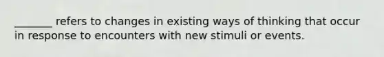 _______ refers to changes in existing ways of thinking that occur in response to encounters with new stimuli or events.