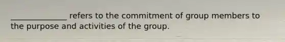 ______________ refers to the commitment of group members to the purpose and activities of the group.