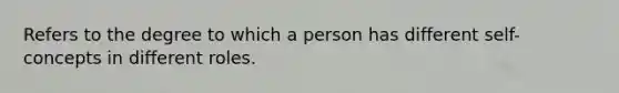 Refers to the degree to which a person has different self-concepts in different roles.