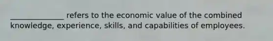 ______________ refers to the economic value of the combined knowledge, experience, skills, and capabilities of employees.