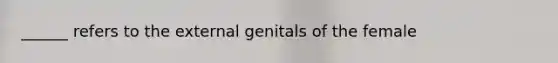 ______ refers to the external genitals of the female