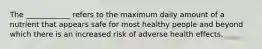 The ____________ refers to the maximum daily amount of a nutrient that appears safe for most healthy people and beyond which there is an increased risk of adverse health effects.