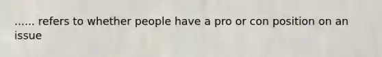 ...... refers to whether people have a pro or con position on an issue