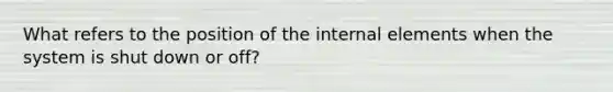 What refers to the position of the internal elements when the system is shut down or off?