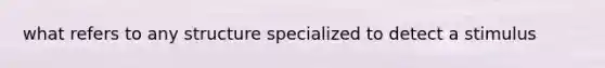 what refers to any structure specialized to detect a stimulus