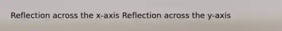 Reflection across the x-axis Reflection across the y-axis