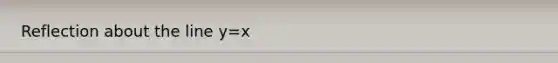 Reflection about the line y=x