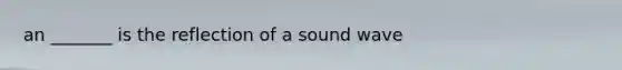 an _______ is the reflection of a sound wave