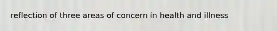 reflection of three areas of concern in health and illness