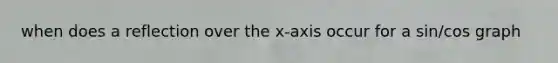 when does a reflection over the x-axis occur for a sin/cos graph