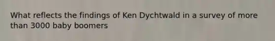 What reflects the findings of Ken Dychtwald in a survey of more than 3000 baby boomers