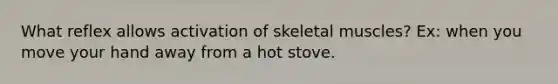 What reflex allows activation of skeletal muscles? Ex: when you move your hand away from a hot stove.